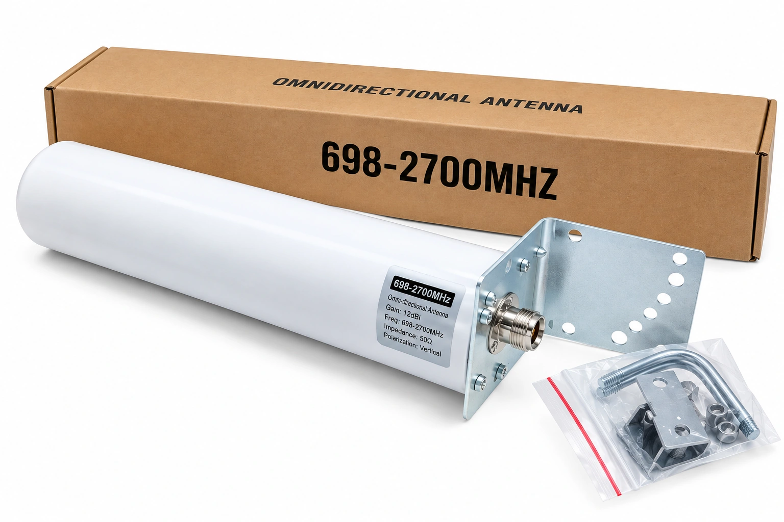 12dBi 698-2700MHz omnidirectional outdoor GSM 2G 3G 4G LTE signal booster antenna