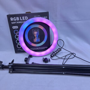 RGB 10 inch & 3 mode ring light with phone holder and 2.2M tripod stand for