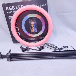 RGB 12 inch & 3 mode ring light with phone holder and 2.2M tripod stand for