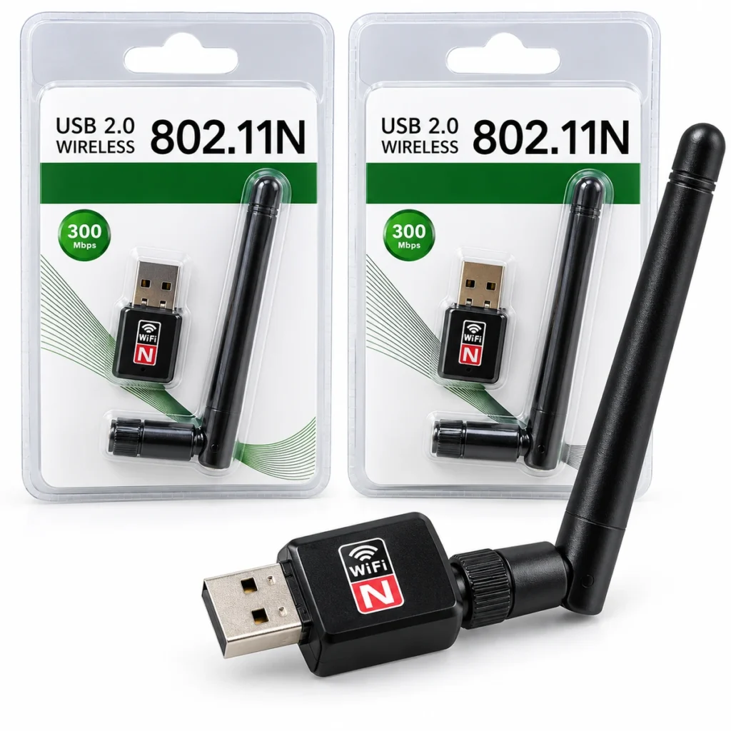 300Mbps Wireless USB WiFi Adapter with External Antenna – 802.11N