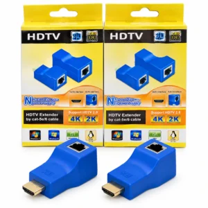30M non-powered HDMI extender over CAT6 with HDMI to RJ45 TX RX adapters