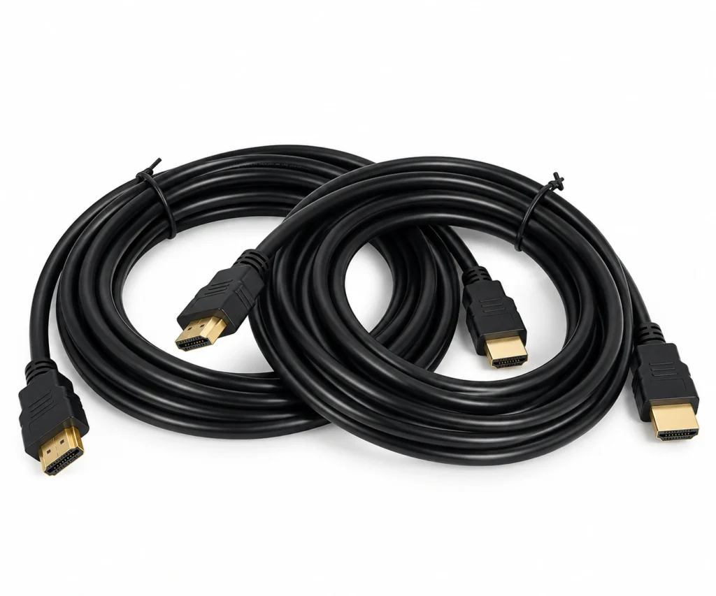 Black 5m HDMI male-to-male cable supporting 1080p