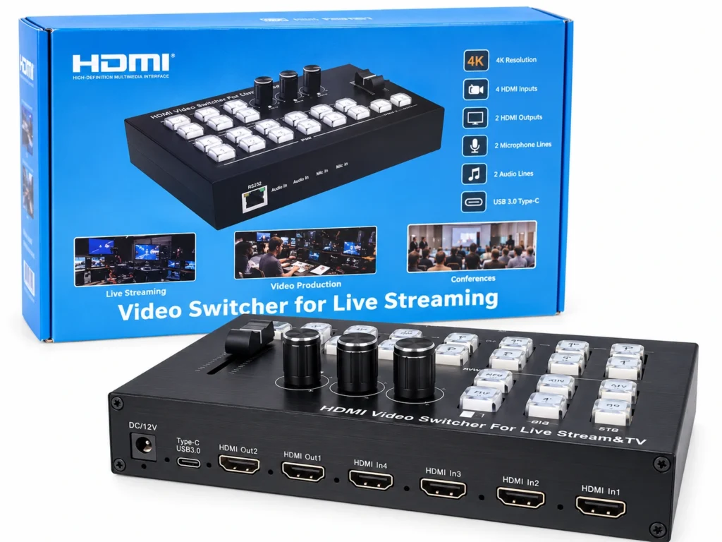 4 port HDMI video switcher for live streaming