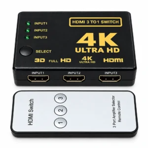 4K HDMI switch 3x1 3 input 1 output with remote