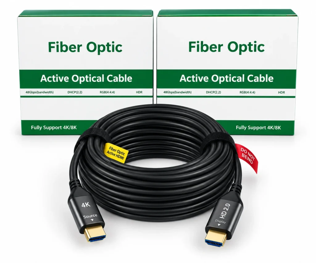 Active Optical Fiber HDMI Cable 30M 4K 8K 48Gbps