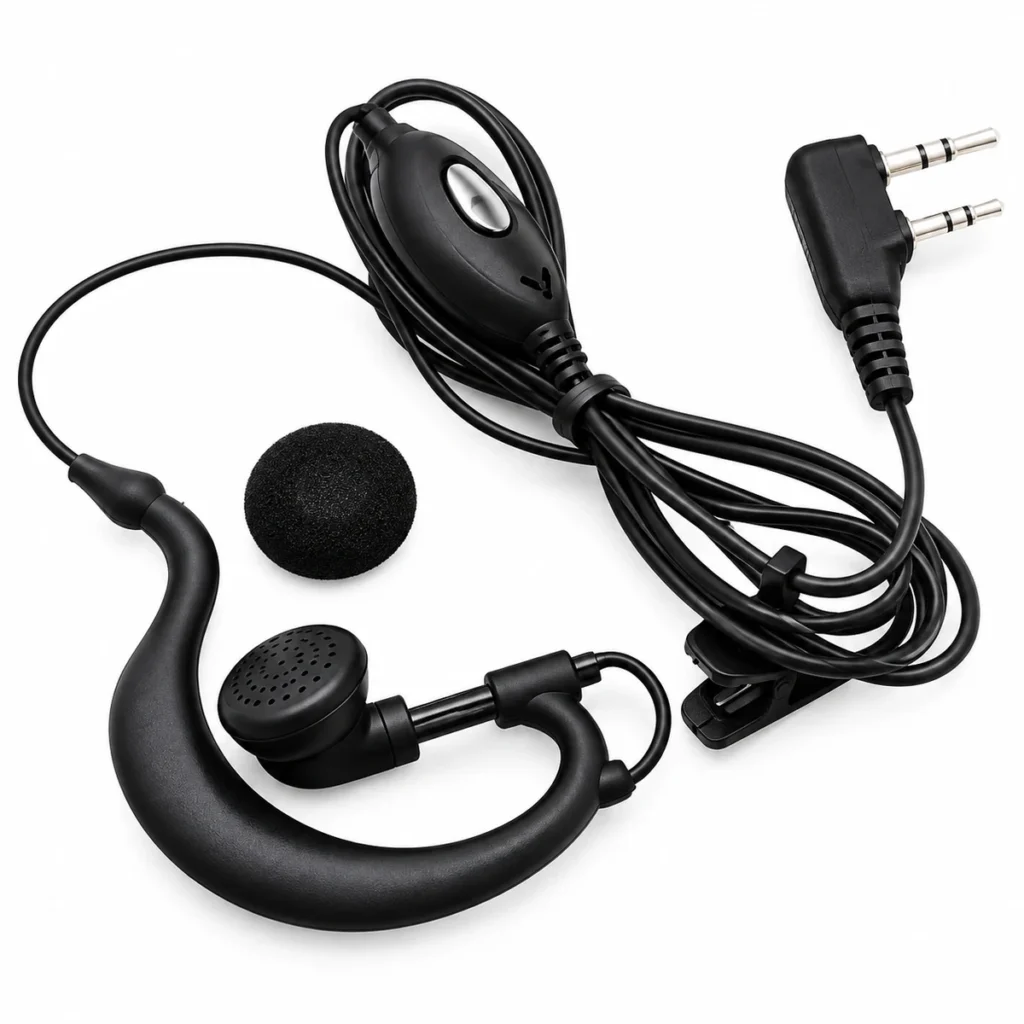 Baofeng 2-pin walkie talkie C-ring earpiece with PTT microphone