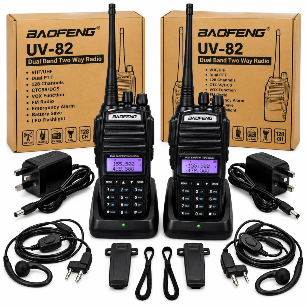 Baofeng UV-82 dual band VHF UHF walkie talkie 2-piece set
