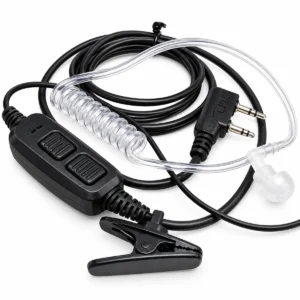 Clear acoustic tube Baofeng walkie talkie earpiece with PTT microphone