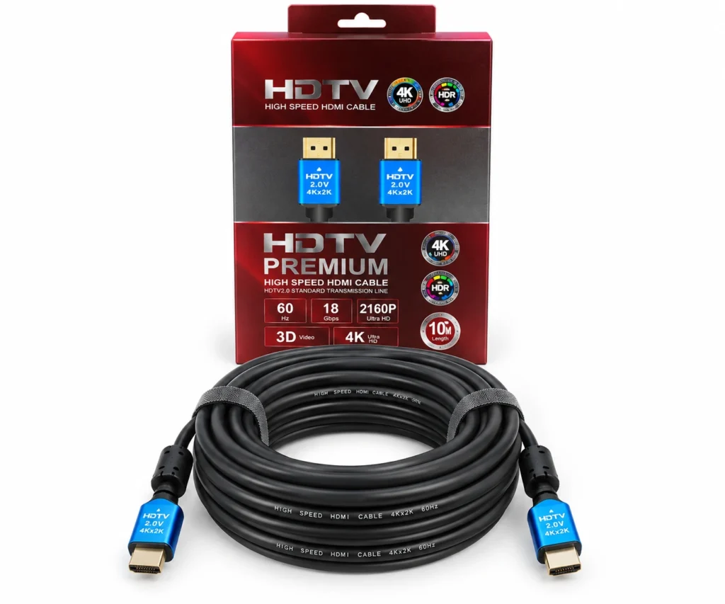 HDMI 2.0 Cable 10M 4K 60Hz 18Gbps with ferrite cores