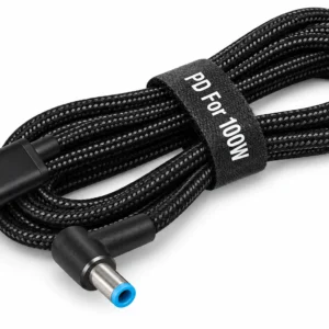 HP USB-C to blue tip 100W laptop charging cable