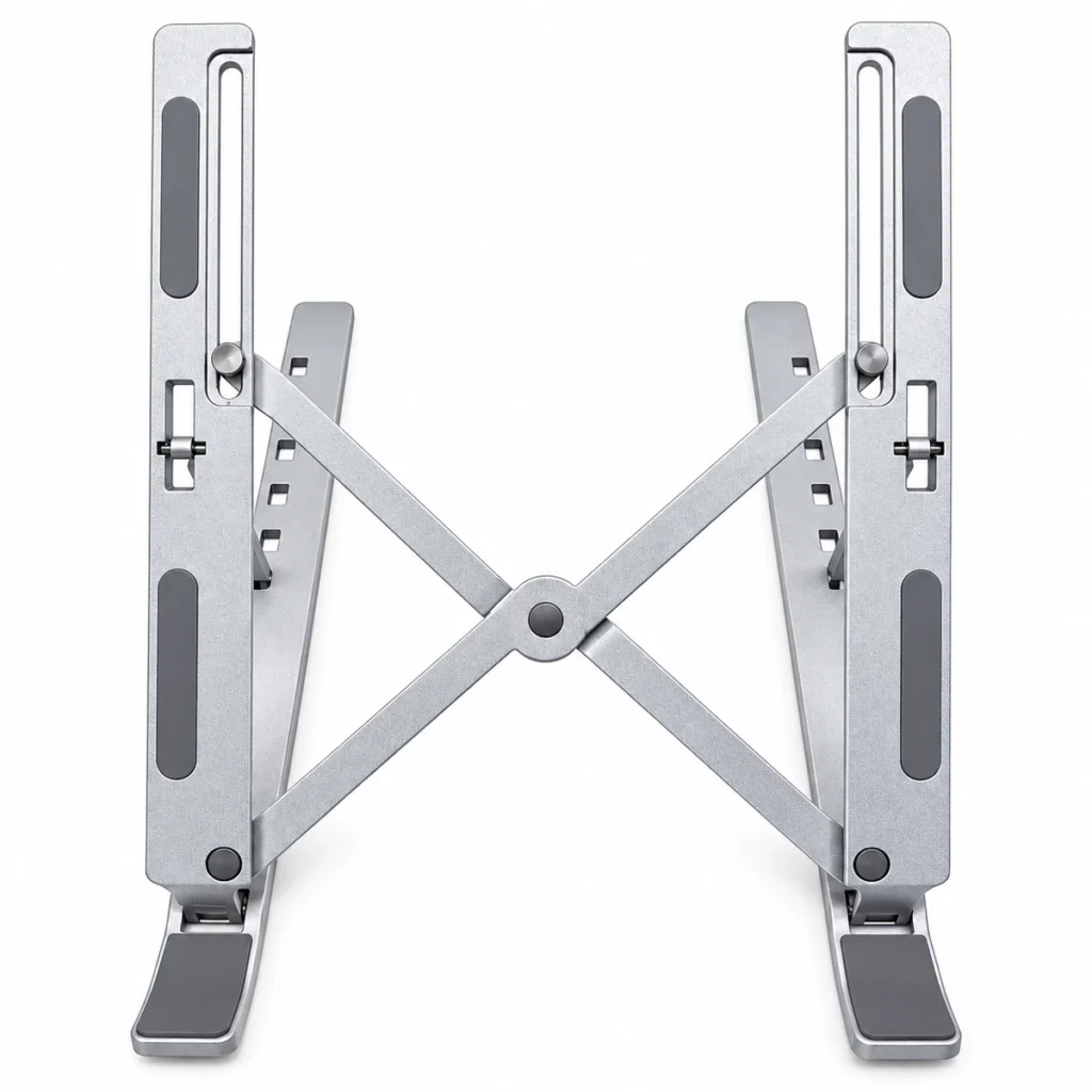Adjustable scissor metallic laptop stand with anti-slip pads