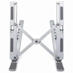 Adjustable scissor metallic laptop stand with anti-slip pads