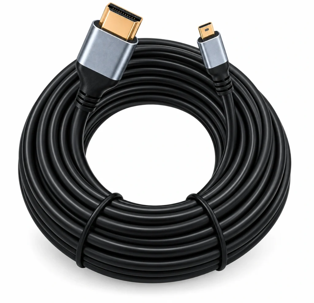 Buy a 10M Micro HDMI to HDMI cable in Kenya. Supports up to 4K with compatible equipment for cameras, monitors, projectors and production setups.