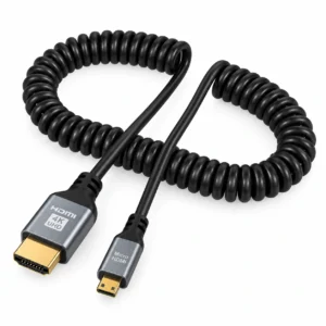 Micro HDMI to HDMI Spiral Cable 2.4m