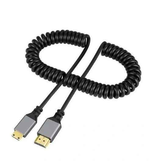 Mini HDMI to HDMI Spiral Cable 2.4m