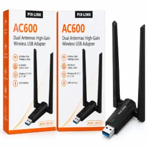 PIX-LINK AC600 dual band USB WiFi adapter with dual high-gain antennas
