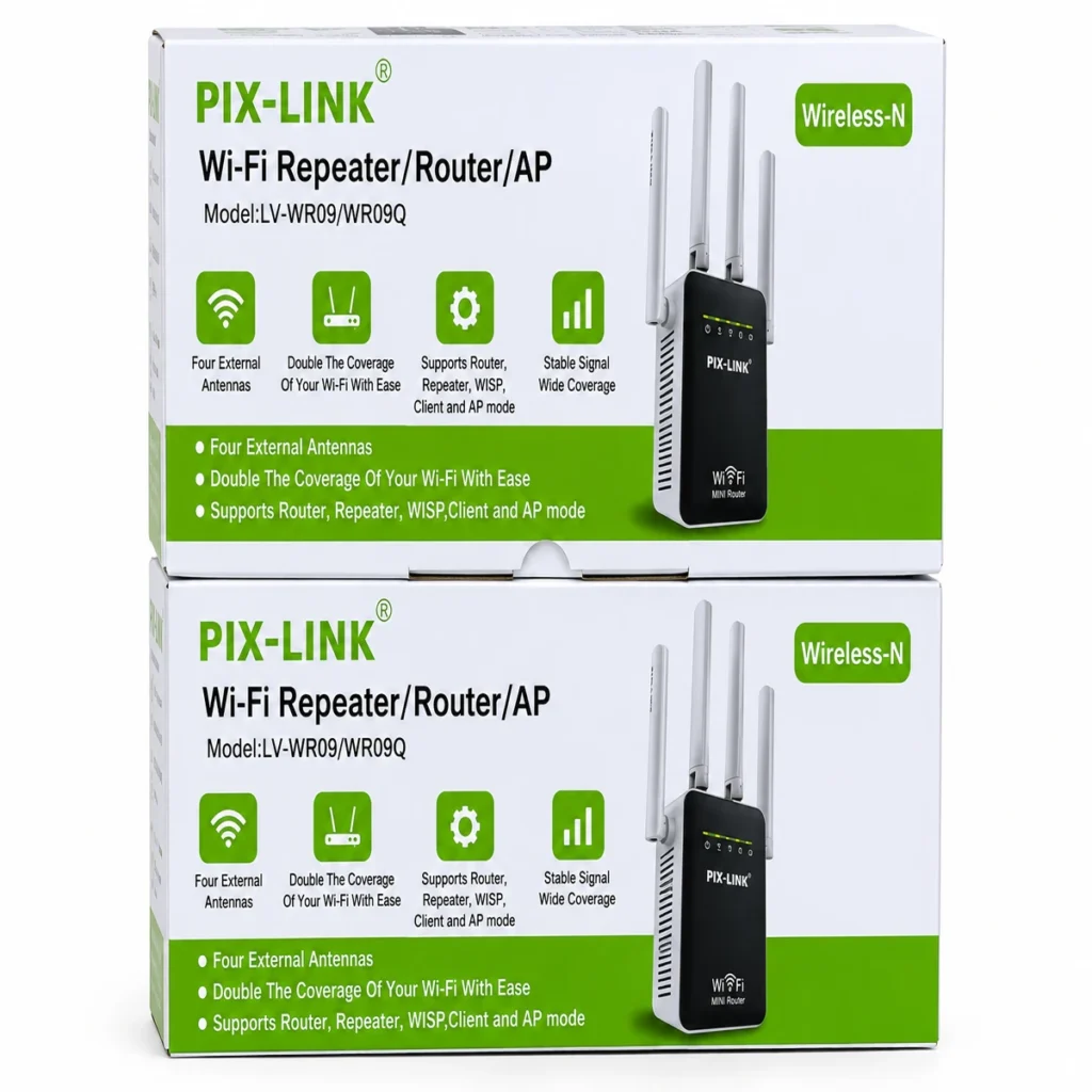 PIX-LINK WR09 300Mbps Wireless-N WiFi repeater with four external antennas