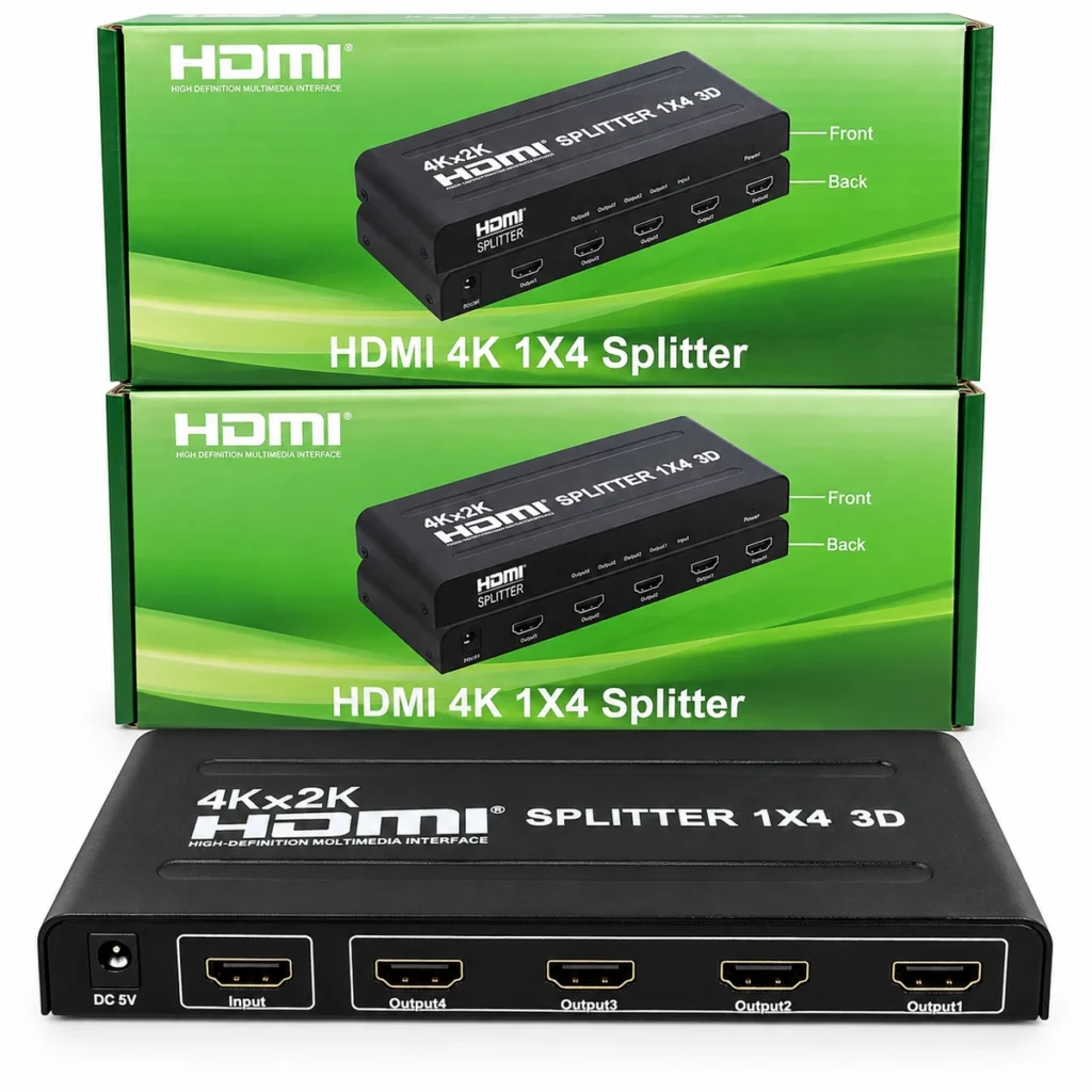4K HDMI splitter 1x4 powered 4 way HDMI splitter