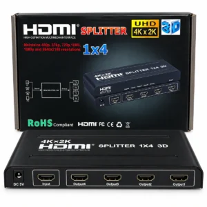 4K HDMI splitter 1x4 powered 4 way UHD 3D