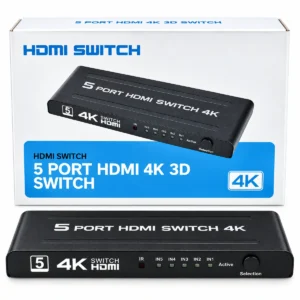 Powered 4K HDMI switch 5x1 5 port with remote