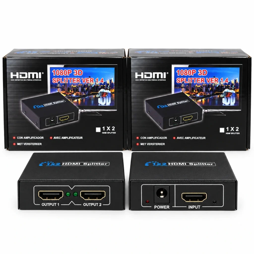 Powered 2 way HDMI splitter 1x2 Full HD 1080P