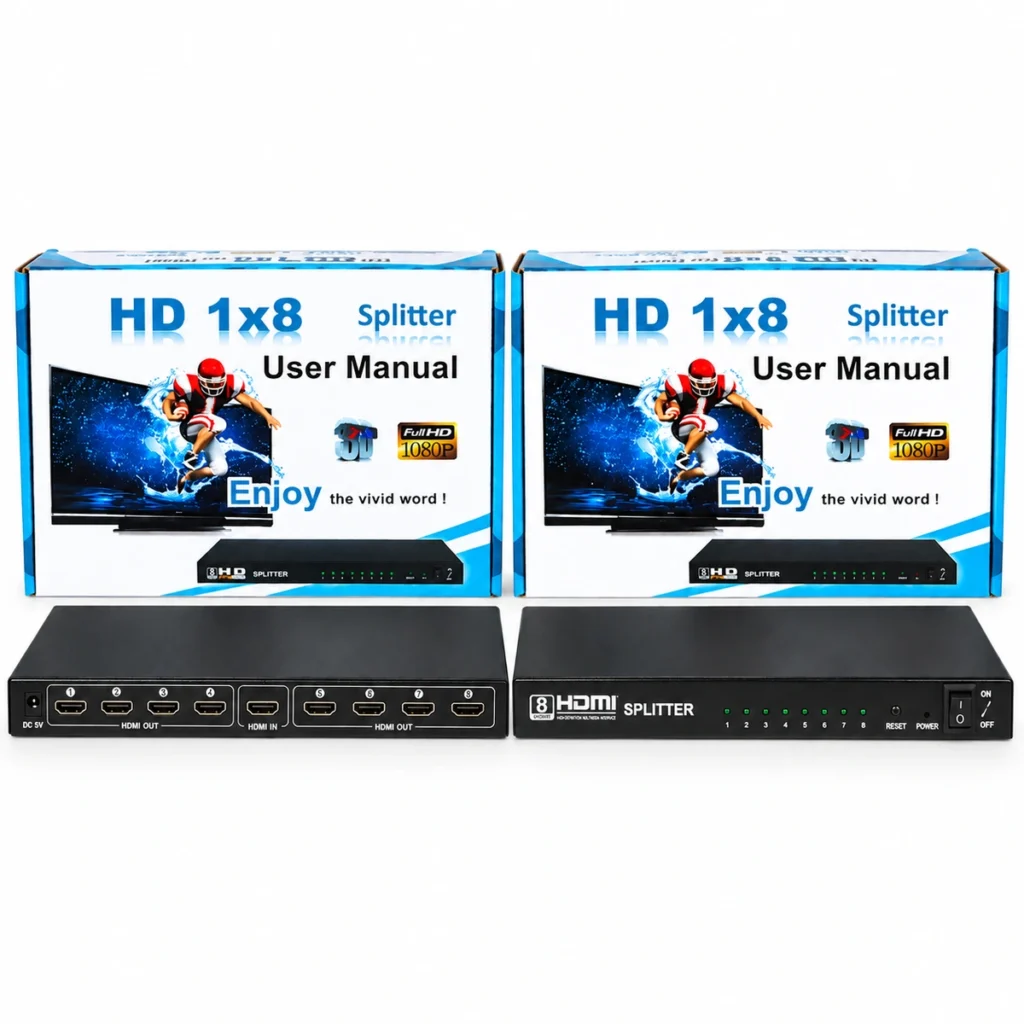 Powered 8 way HDMI splitter 1x8 Full HD 1080P