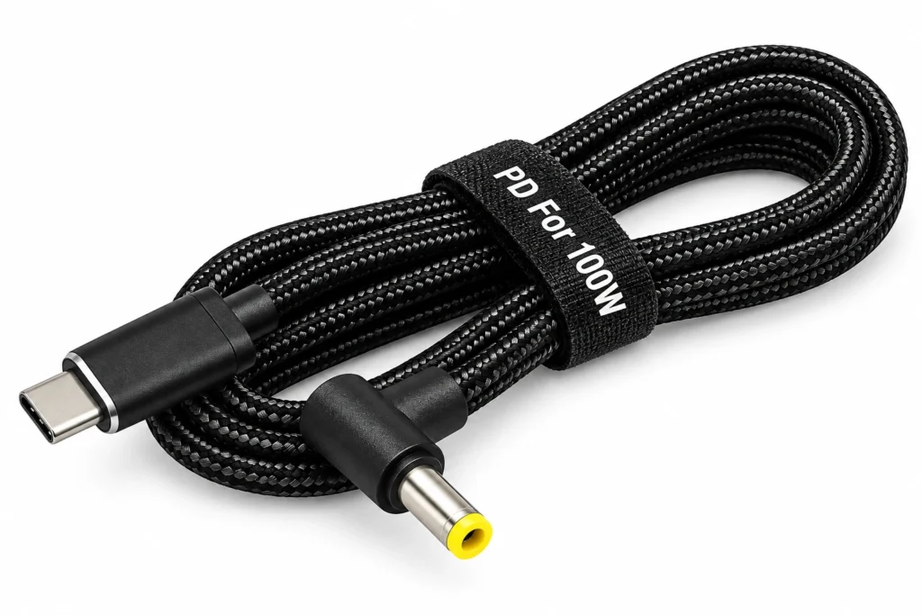 USB-C to DC 5.5x2.5mm 100W laptop charging cable
