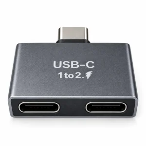 USB-C male to dual USB-C female 1-to-2 splitter adapter