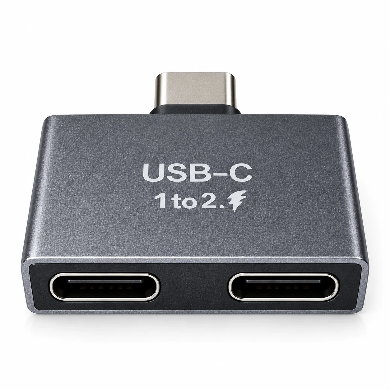 USB-C male to dual USB-C female 1-to-2 splitter adapter