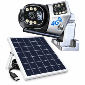 V380 Pro dual lens 4G solar PTZ security camera