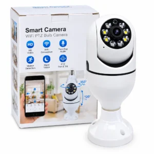 V380 Pro PTZ bulb WiFi security camera with two-way audio