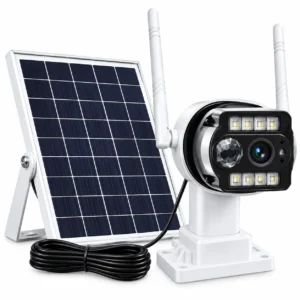 V380 Pro WiFi solar PTZ security camera with solar panel