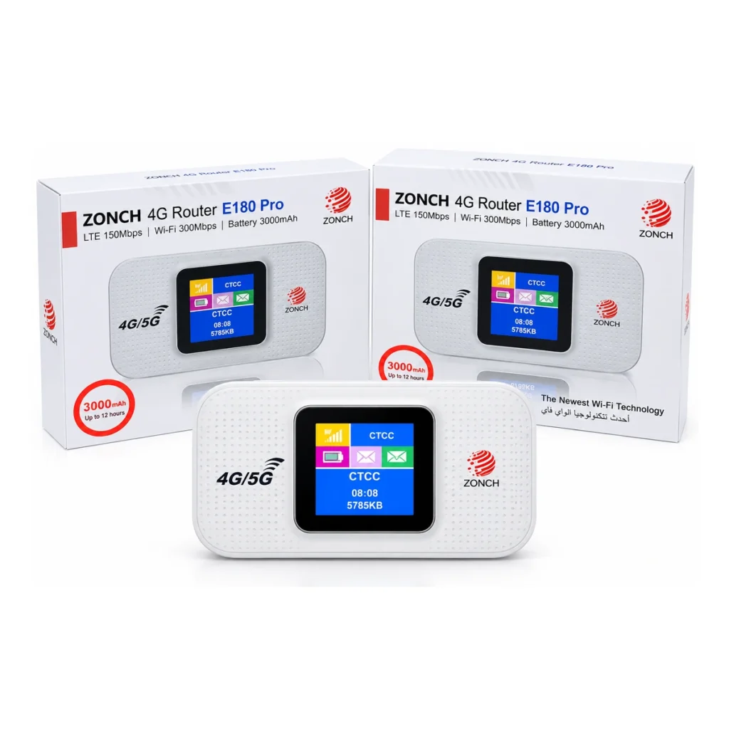 ZONCH E180 Pro universal 4G LTE MiFi router with 3000mAh battery