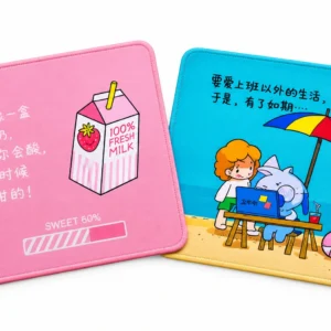 Colourful themed 250x200mm stitched mouse pads in assorted designs