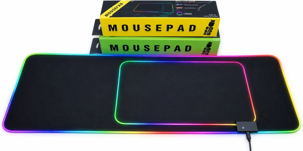 900x300mm RGB gaming mouse pad with USB powered illuminated edges