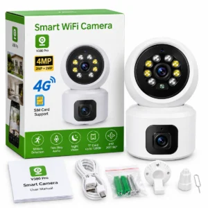 V380 Pro 4MP dual lens 4G SIM PTZ security camera
