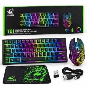 ZIYOU LANG T61 wireless gaming keyboard and mouse combo with mouse pad